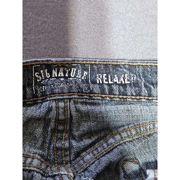 Levis Signature Jeans Mens 30x32 Blue Relaxed Straight Leg Denim Dark Wash - Picture 4 of 12